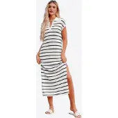 Imily Bela Vestido de punto negro / blanco