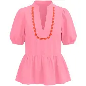 Imily Bela Blusa rosa / rojo