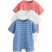 Next Pijama entero/body ópalo / azul cielo / melón / blanco