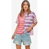 Imily Bela Camiseta lila / lavanda / rojo claro / blanco