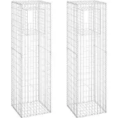 Syfax Cestas postes de gaviones 2 unidades hierro 50x50x180 cm