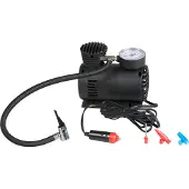 All Ride Compresor de aire de con 3 adaptadores, cable largo, conexión de 12V y una presión de 250 PSI / 17 bar