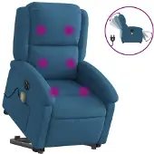 Syfax Sillón reclinable de masaje eléctrico elevable terciopelo azul