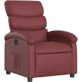 Sonstiges Sillón reclinable de cuero sintético rojo tinto