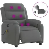 Sonstiges Sillón reclinable de masaje eléctrico tela gris oscuro