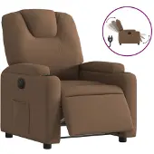 Syfax Sillón reclinable eléctrico de tela marrón