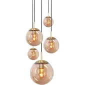 Steinhauer Lámpara colgante de vidrio Glsabol, latón, 5 luces