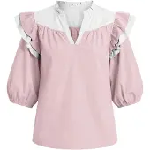 Imily Bela Blusa rosa / blanco