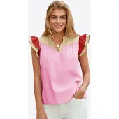 Imily Bela Blusa caqui / rosa / rojo oscuro