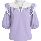 Imily Bela Blusa lila claro / blanco