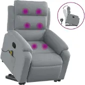 Syfax Sillón de masaje reclinable de pie de tela gris claro