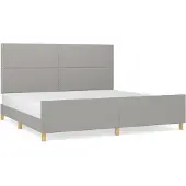Syfax Cama sin colchón tela gris claro 200x200 cm