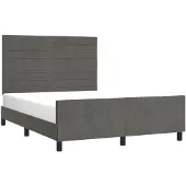 Syfax Estructura de cama sin colchón terciopelo gris oscuro 140x200cm