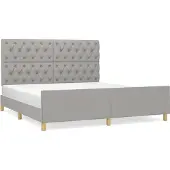 Syfax Cama sin colchón tela gris claro 160x200 cm