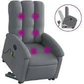 Sonstiges Silla de masaje reclinable de pie de tela gris oscuro