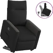 Syfax Sillón reclinable elevable tela negro