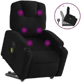 Sonstiges Sillón reclinable de masaje elevable tela negro