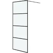 Syfax Mampara de ducha vidrio ESG esmerilado negro 80x195 cm