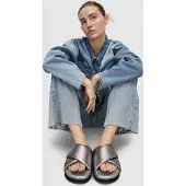 AllSaints Saki Sandal Silver Talla: 36 | Chancletas Outlet | Mujer | Gris