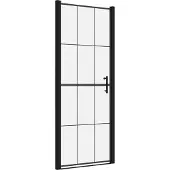 Syfax Puerta de ducha de vidrio templado negro 91x195 cm
