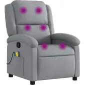 Syfax Sillón reclinable de masaje con tela gris claro