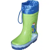Playshoes Botas de lluvia 'Dino' azul / lima / naranja