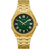 GUESS Reloj analógico 'ASSET' oro / verde oscuro
