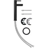 Syfax Grifo mezclador de cuarto de baño negro 12x30 cm