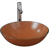 Syfax Lavabo de baño grifo y desagüe de empuje vidrio templado marrón