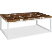 Syfax Mesa de centro de resina de teca 110x60x40 cm