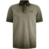 PME Legend Camiseta 'Polo shirt with cold-dye wash and flight pocket' verde