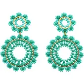 IZIA Pendientes turquesa / oro