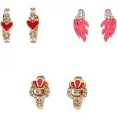Faina Pendientes oro / frambuesa / rojo / transparente