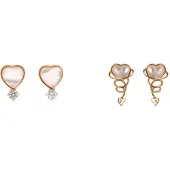 Faina Pendientes oro / blanco perla