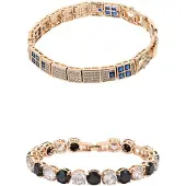 Faina Pulsera azul / oro / negro
