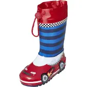 Playshoes Botas de lluvia 'Rennwagen' azul / rojo / blanco