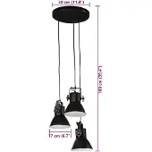 vidaXL Lámpara colgante, 25 W, negra, 30x30x100 cm, casquillo E27