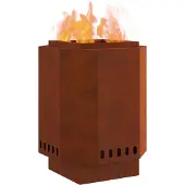 vidaXL : Chimenea sin humo, aspecto oxidado, acero resistente a la intemperie