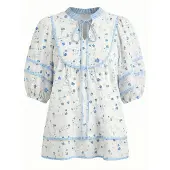 Imily Bela Blusa azul cielo / blanco