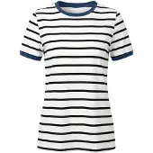 Imily Bela Camiseta azul paloma / negro / blanco