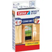TESA Insect Stop Comfort Mosquitera para puerta 2 unidades (65 x 220 cm, negra)