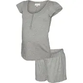 Mamalicious Pijama de pantalón corto 'Mira' gris moteado