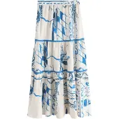 Next Falda azul / blanco