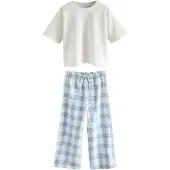 Next Pijama azul paloma / blanco