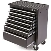 HBM carro de herramientas con 7 cajones, 62 cm, negro
