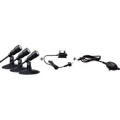 HEISSNER L410-00, Negro, Jardín, 3 bombillas, 3W, 2 metros, G