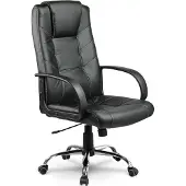 Sofotel Silla de oficina EG-221, tapizada en cuero negro