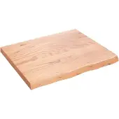 Syfax Encimera de baño madera maciza tratada marrón claro 60x50x2 cm
