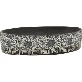 Syfax Lavabo de encimera ovalado cerámica negro azul 56,5x36,5x13,5cm