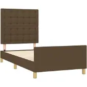 Syfax Estructura de cama sin colchón tela marrón oscuro 100x200 cm